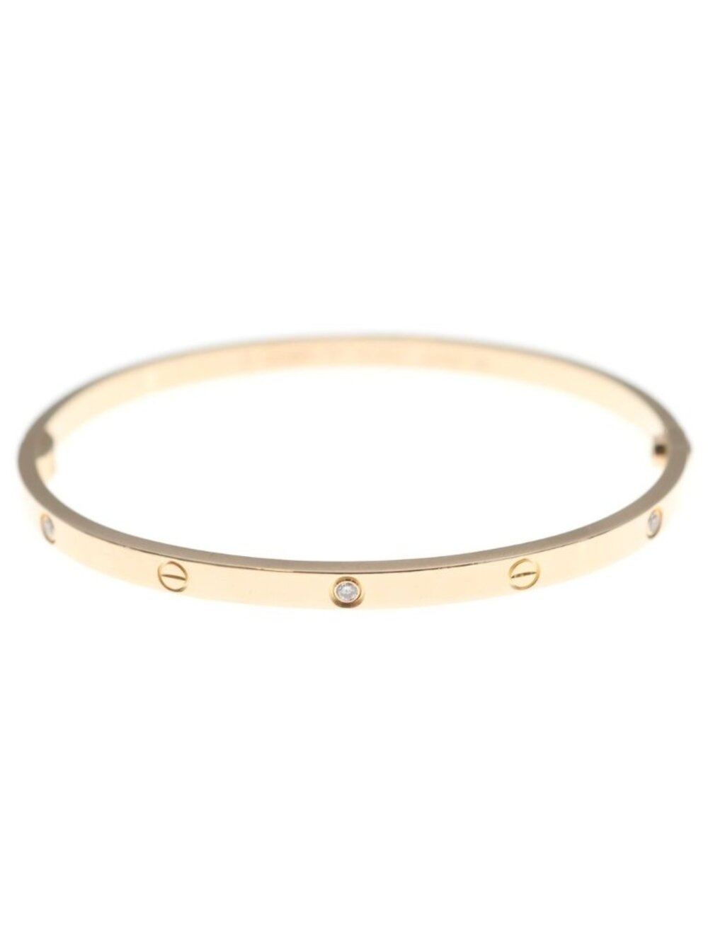 Cartier Love Bracelet SM Half Diamond Pink Gold 17 Bangle